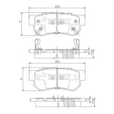 NIPPARTS j3610509 -  Комплект тормозных колодок, дисковый тормоз