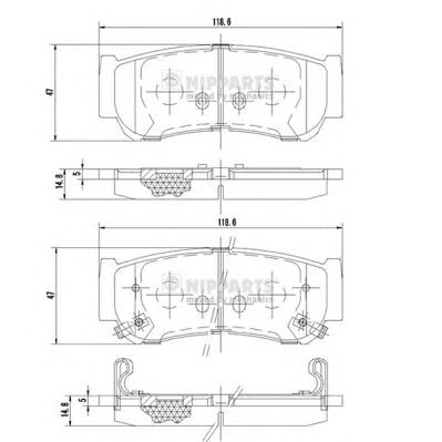 NIPPARTS j3610517 -  Комплект тормозных колодок, дисковый тормоз