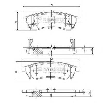 NIPPARTS j3610904 -  Комплект тормозных колодок, дисковый тормоз