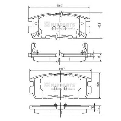 NIPPARTS j3610905 -  Комплект тормозных колодок, дисковый тормоз