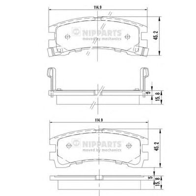 NIPPARTS j3611028 -  Комплект тормозных колодок, дисковый тормоз