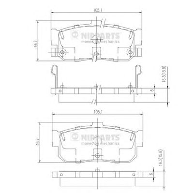 NIPPARTS j3611034 -  Комплект тормозных колодок, дисковый тормоз