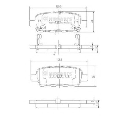 NIPPARTS j3611044 -  Комплект тормозных колодок, дисковый тормоз