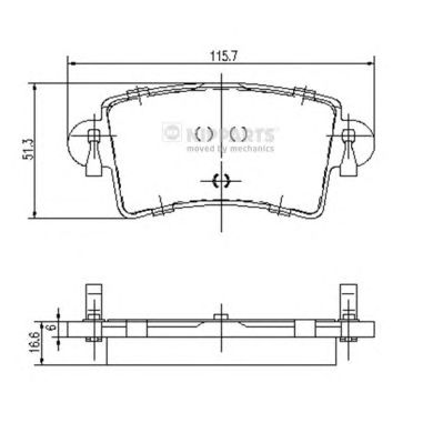 NIPPARTS j3611046 -  Комплект тормозных колодок, дисковый тормоз