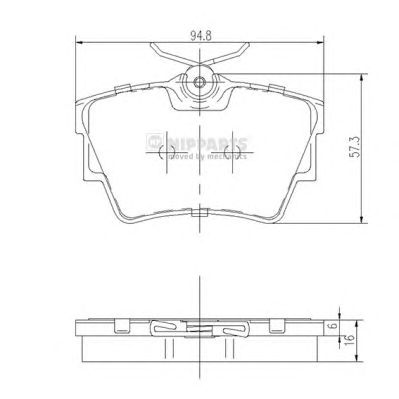 NIPPARTS j3611047 -  Комплект тормозных колодок, дисковый тормоз