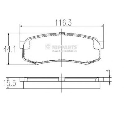 NIPPARTS j3612010 -  Комплект тормозных колодок, дисковый тормоз