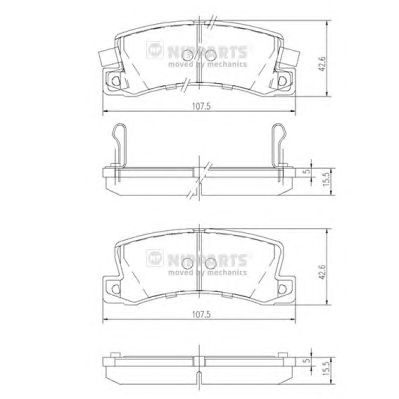 NIPPARTS j3612013 -  Комплект тормозных колодок, дисковый тормоз