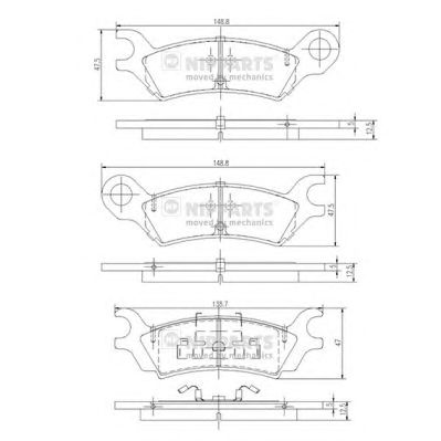 NIPPARTS j3613000 -  Комплект тормозных колодок, дисковый тормоз