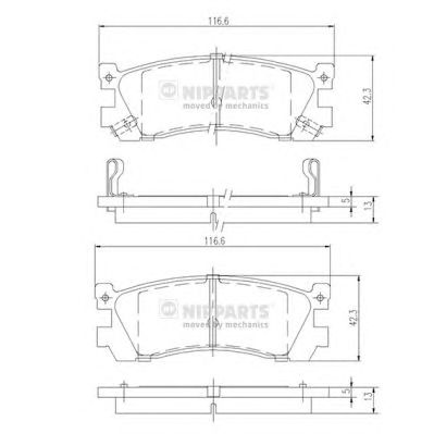 NIPPARTS j3613005 -  Комплект тормозных колодок, дисковый тормоз