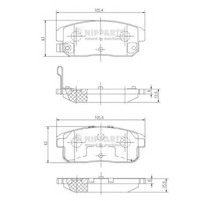 NIPPARTS j3613018 -  Комплект тормозных колодок, дисковый тормоз