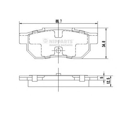 NIPPARTS j3614002 -  Комплект тормозных колодок, дисковый тормоз