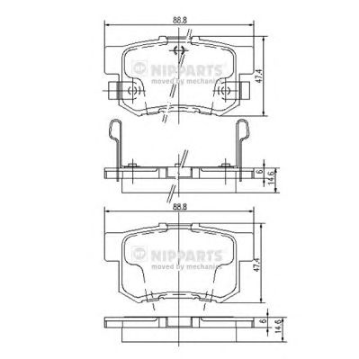 NIPPARTS j3614008 -  Комплект тормозных колодок, дисковый тормоз