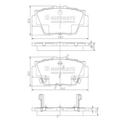 NIPPARTS j3614010 -  Комплект тормозных колодок, дисковый тормоз