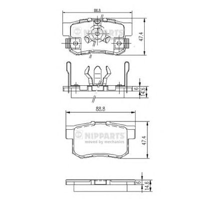 NIPPARTS j3614017 -  Комплект тормозных колодок, дисковый тормоз