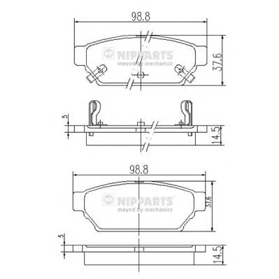NIPPARTS j3615004 -  Комплект тормозных колодок, дисковый тормоз