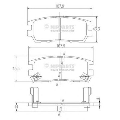 NIPPARTS j3615005 -  Комплект тормозных колодок, дисковый тормоз