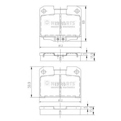NIPPARTS j3615006 -  Комплект тормозных колодок, дисковый тормоз