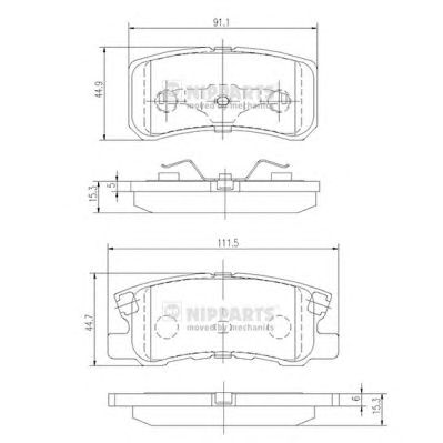 NIPPARTS j3615010 -  Комплект тормозных колодок, дисковый тормоз