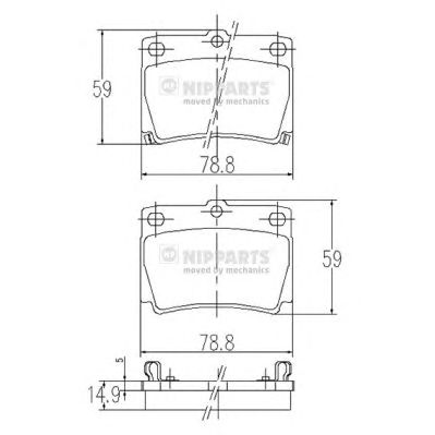 NIPPARTS j3615011 -  Комплект тормозных колодок, дисковый тормоз