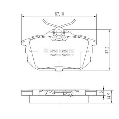 NIPPARTS j3615012 -  Комплект тормозных колодок, дисковый тормоз