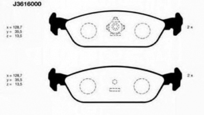 NIPPARTS j3616000 -  Комплект тормозных колодок, дисковый тормоз