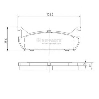 NIPPARTS j3616001 -  Комплект тормозных колодок, дисковый тормоз