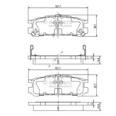 NIPPARTS j3617001 -  Комплект тормозных колодок, дисковый тормоз