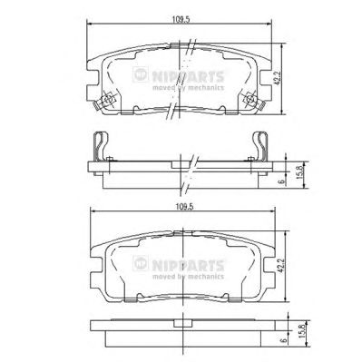 NIPPARTS j3619001 -  Комплект тормозных колодок, дисковый тормоз