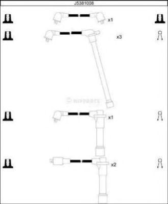 NIPPARTS j5381008 -  Комплект проводов зажигания