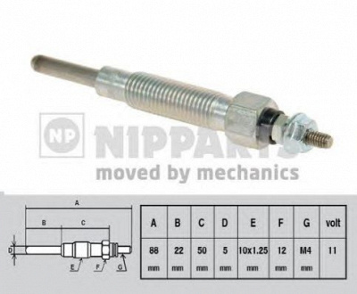 NIPPARTS j5711009 -  Свеча накаливания