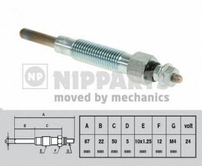 NIPPARTS j5711020 -  Свеча накаливания