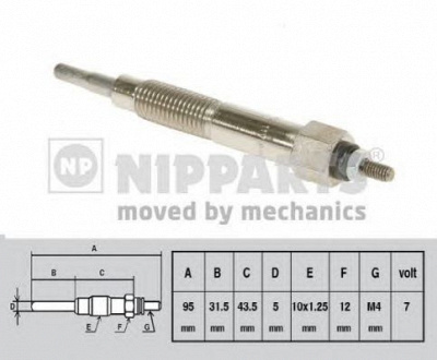 NIPPARTS j5712004 -  Свеча накаливания