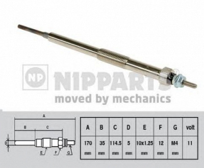 NIPPARTS j5715010 -  Свеча накаливания