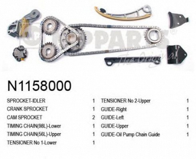 NIPPARTS n1158000 -  Комплект цепи привода распредвала