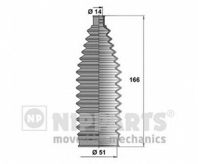 NIPPARTS n2845012 -  Комплект пыльника, рулевое управление