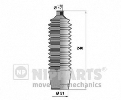 NIPPARTS n2855001 -  Комплект пыльника, рулевое управление