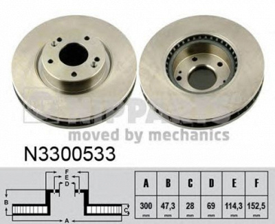 NIPPARTS n3300533 -  Тормозной диск