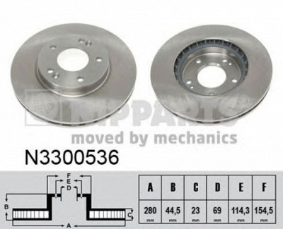 NIPPARTS n3300536 -  Тормозной диск