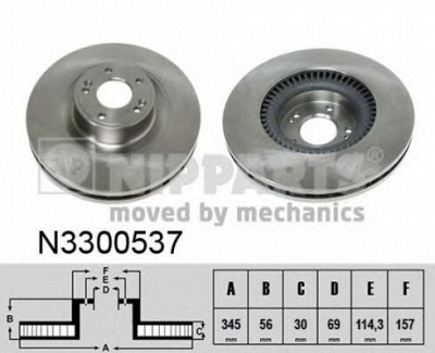 NIPPARTS n3300537 -  Тормозной диск