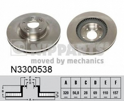 NIPPARTS n3300538 -  Тормозной диск