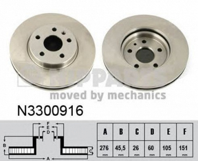NIPPARTS n3300916 -  Тормозной диск