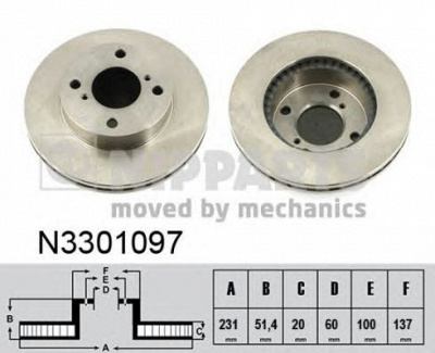 NIPPARTS n3301097 -  Тормозной диск