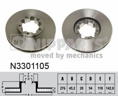 NIPPARTS n3301105 -  Тормозной диск
