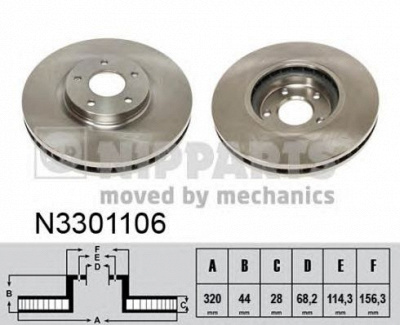 NIPPARTS n3301106 -  Тормозной диск