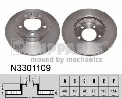 NIPPARTS n3301109 -  Тормозной диск