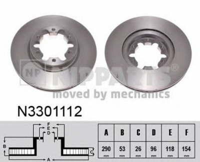 NIPPARTS n3301112 -  Тормозной диск