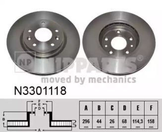 NIPPARTS n3301118 -  Диск тормозной вентилируемый
