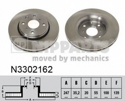 NIPPARTS n3302162 -  Тормозной диск