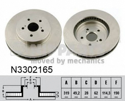 NIPPARTS n3302165 -  Тормозной диск