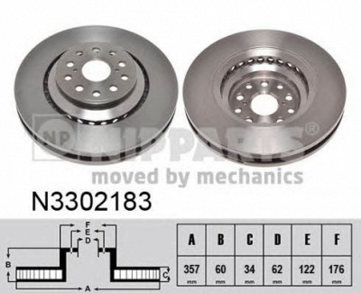 NIPPARTS n3302183 -  Тормозной диск